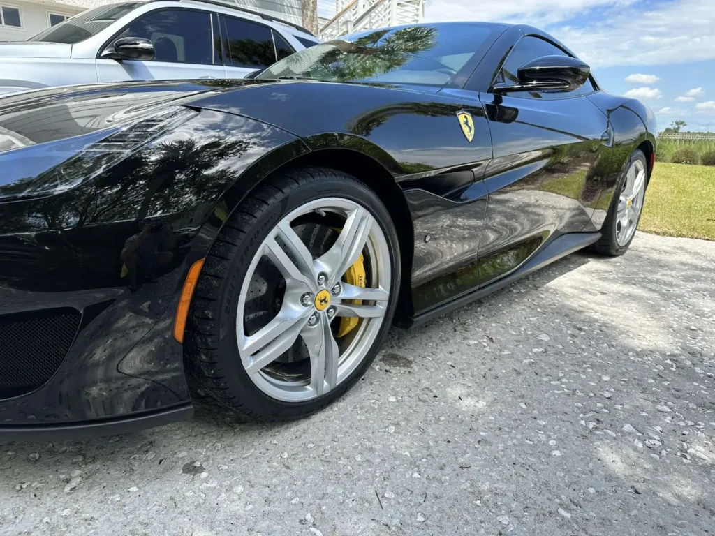 Black Ferrari after a full detail