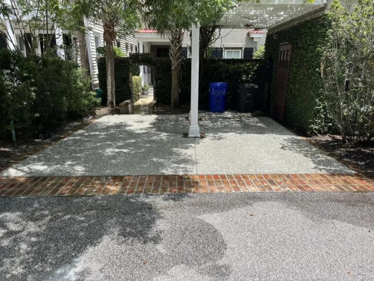 Driveway after pressure washing