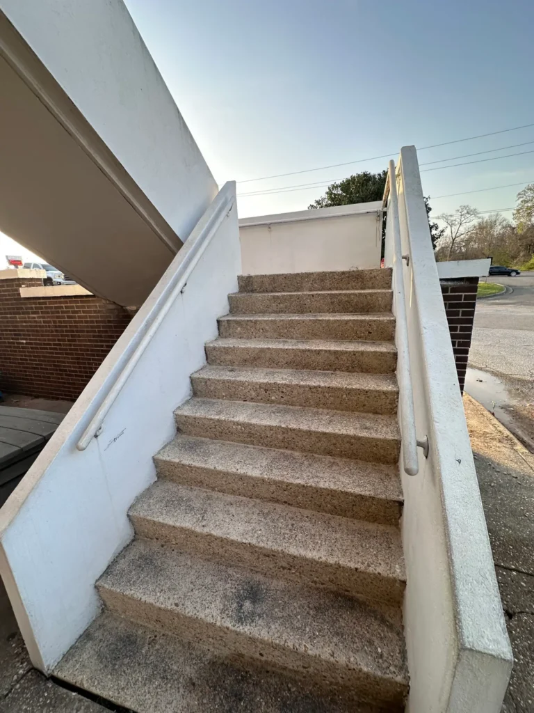 Exterior stairs after pressure washing