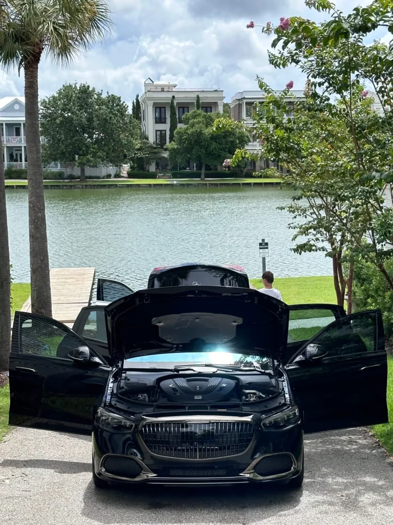 Mercedes-Benz detailed by the water