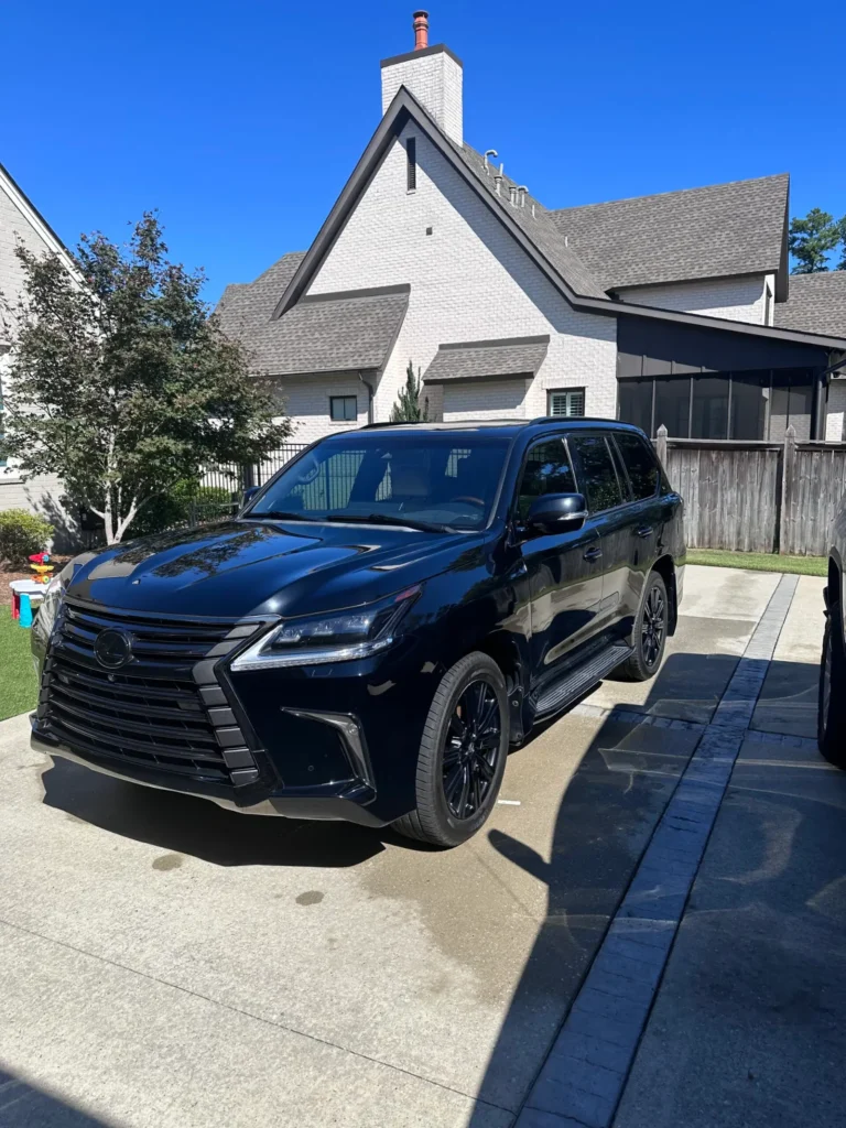 Black Lexus LX after detailing