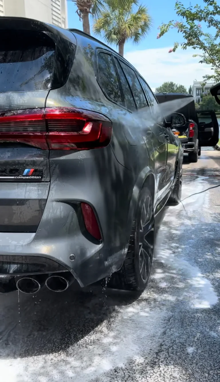 BMW M rinse during a wash